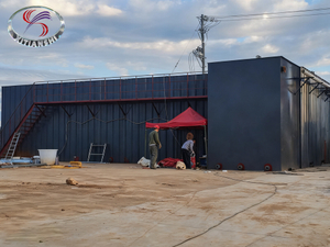 Sistema de tratamento de &aacute;guas residuais de prensa de suco de vegetais